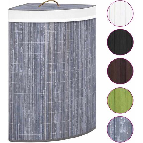 Maison Exclusive - Eck-Wäschekorb Bambus Grau 60 L (1/5)