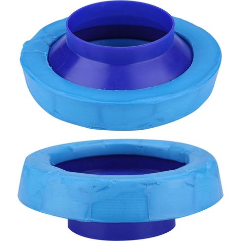 Junta de inodoro fabricada en ABS y caucho, resistente a los olores, de 88 mm de diámetro, color azul/negro, para una instalación fácil y hermética. (1/5)