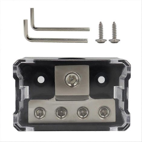 Universelle Erdungsbox für Stromkabel von Auto-Audioanlagen: 1 x 0 AWG Eingang, 4 x 4 AWG Ausgänge (1/5)