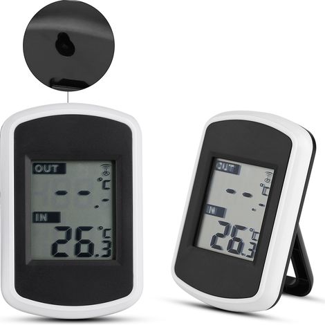Thermomètre sans fil émetteur + récepteur, mesure de température intérieure et extérieure pour la maison et le bureau. (1/5)