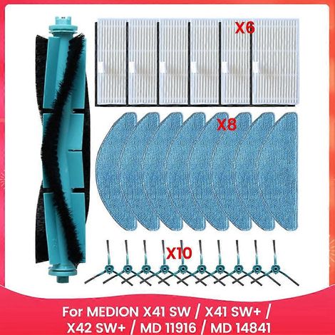 Brosse pour aspirateur de remplacement Kit pour X41 SW / X41 SW+ / X42 SW+ / 11916 14841 Main Side Brosse Filte (1/5)