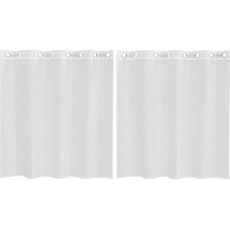 Maison Exclusive - Voile Vorhänge mit Ösen 2 Stk. Weiß (1/5)