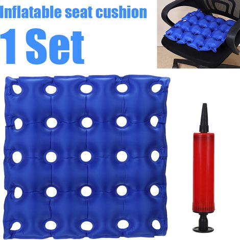 Coussin de siège gonflable, matelas pneumatique carré perforé pour usage domestique, coussin anti-escarres carré, coussin pour chaise ou fauteuil roulant (1/5)