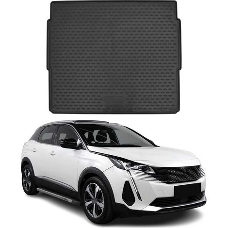 OMAC Tapis de Coffre pour Peugeot 3008 2016-2024 sur Mesure en Caoutchouc Noir (1/5)