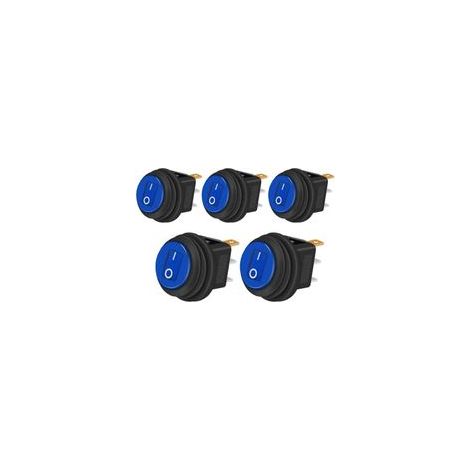 5 pièces Interrupteur à Bascule Étanche 12V 20A ON/OFF 3 broches 2 positions Commutateur à bascule Indicateur LED pour Voiture Camion Bateau Appareils électroménagersKCD1-8-101NW-BU,bleu (1/5)