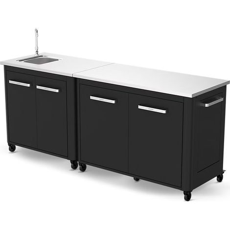 AUTRES Cuisine extérieure modulable avec évier 90 cm - module 120 cm - plan de travail inox (1/3)