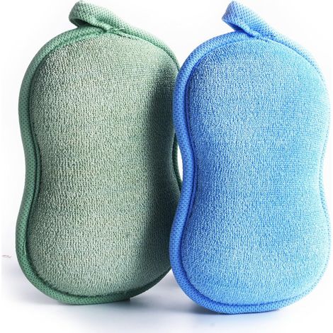 Éponge De Bain Bébé - En Bambou Naturel - Douce Et Absorbante - Pour Soins Doux De La Peau - Lot De 2 (1/5)