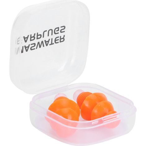 Wiederverwendbare, wasserdichte Silikon-Ohrstöpsel zur Geräuschreduzierung beim Schwimmen und Schlafen (orangefarbene Schachtel) (1/5)