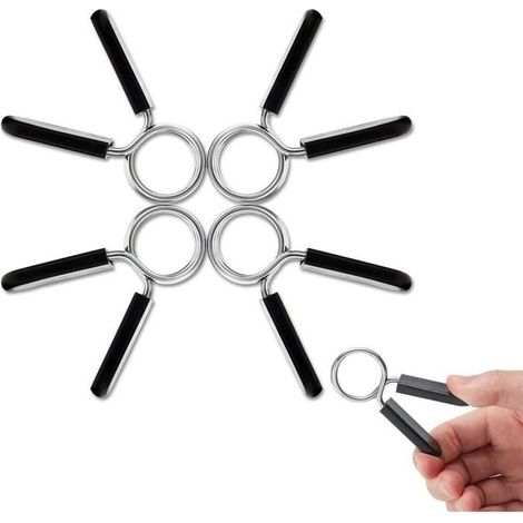 Pinces à Ressort pour Haltères 4 Pièces Clip à Ressort de Haltères Collier Bar Poids Haltères Barre d'haltères Verrouillage (1/4)