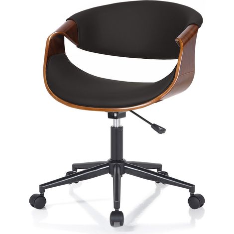 Poltrona da ufficio in pelle sintetica nera cm H.73/83 x L.54 x P.55