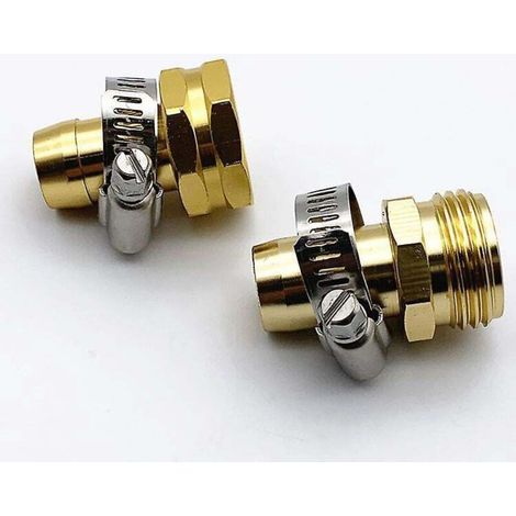 Adaptateur mâle-femelle pour tuyau d'arrosage extensible avec connexion rapide pour robinet et jet (2 jeux) (1/5)