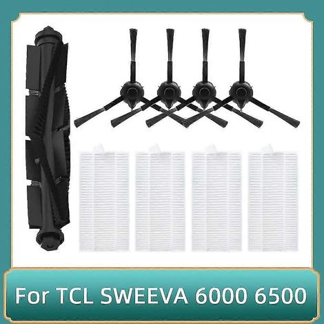 Compatible avec les aspirateurs robots Sweeva 6000 et 6500 : brosses rotatives, brosses latérales, filtres HEPA, pièces de rechange et accessoires. (1/5)