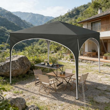 Abri de jardin élégant, tonnelle extérieure avec bâche de protection pour terrasse, patio et fête en plein air, usage arrière-cour (sans structure incluse). (1/5)
