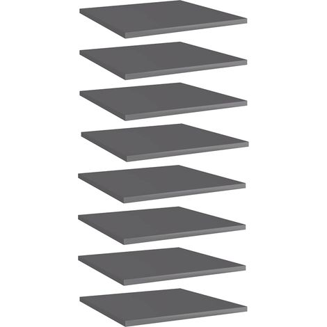 vidaXL Estante estantería 8 uds contrachapada gris brillo 40x40x1,5 cm (1/5)
