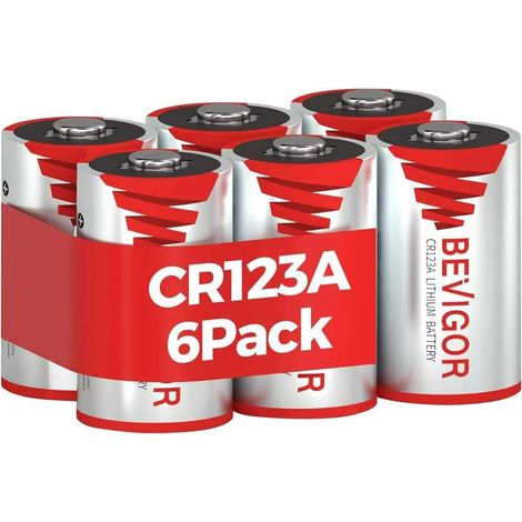 CR123A Batterie Li-ION 6-Pack, 1500mAh 3V Batterie Li-ION Non-Rechargeable Haute Puissance pour Systèmes De Sécurité Domestique Et Systèmes De Sécurité sans Fil (1/5)