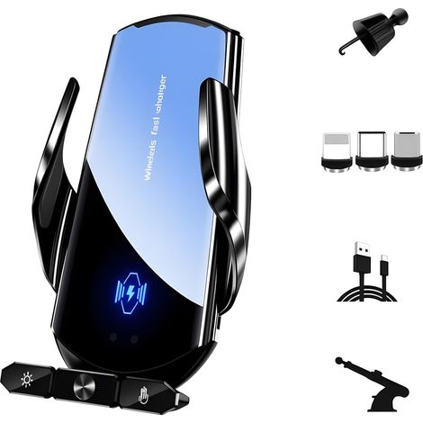 Car Phone Holder,Support Téléphone Voiture Induction,15W Chargeur Induction Voiture Charge Rapide,Ventouse Puissante (1/5)