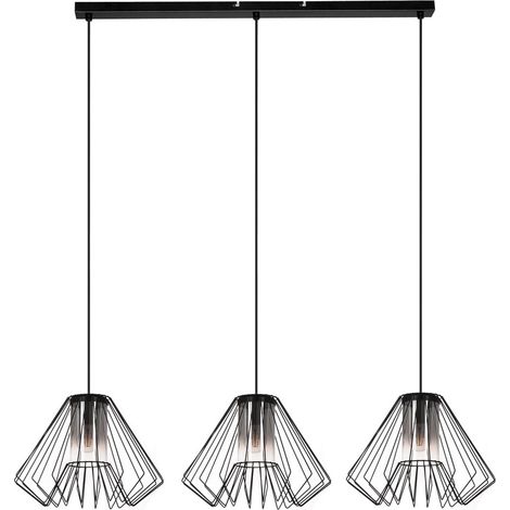 Lampada sospesa nera industriale con 3xE27 Rabalux Emerencia (1/3)