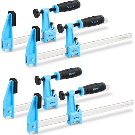 Schraubzwingen Set 4 Stück, 300mm Spannweite, 272kg Spannkraft, Edelstahl (1/5)