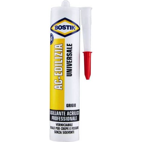 24 x BOSTIK ACRILICO EDILIZIA 300 ML GRIGIO CARTUCCIA