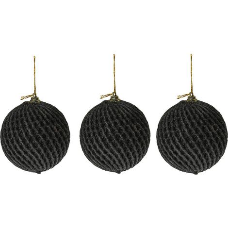 Palline per albero di Natale con glitter neri 12 (1/3)