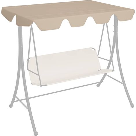 Ersatzdach für Hollywoodschaukel Beige 188/168x145/110 cm