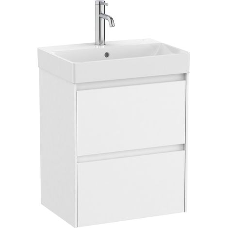 Pack Unik mueble base compacto de 2 cajones + lavabo ONA - ROCA Color: Blanco mate - Medidas: 500x360x645 mm