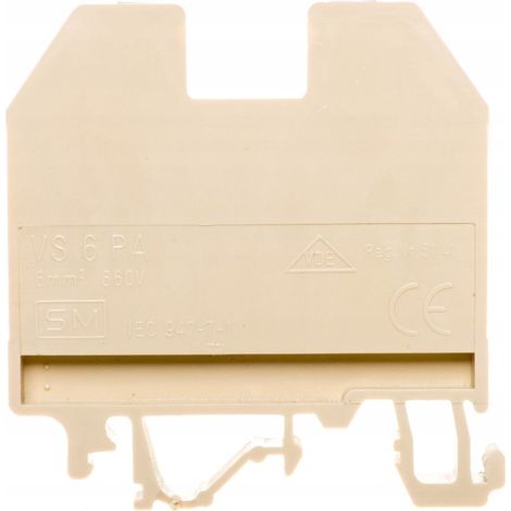 Connecteur de rail vis - 6mm2 - Beige - Résistant la chaleur - Montage facile