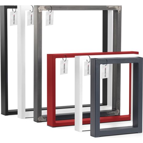 HOLZBRINK 1x Pied de Table en Profilés d'Acier 60x30 mm, Cadre 80x72 cm, Acier Brut, HLT-01-D-FF-0000
