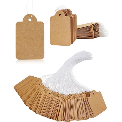 500 Stück Kraftpapier-Preisschilder mit Linie 2,8 x 4,5 cm, Blanko-Preisschilder für Kleidung zum Beschriften von Schmuck-, Bekleidungs- und Flohmarktdisplays (1/5)
