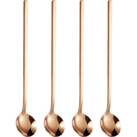 Cuillère à Espresso - En Acier Inoxydable - 17 cm - Pour Café, Sucres, Desserts, Glaces - Lot de 4 (1/5)