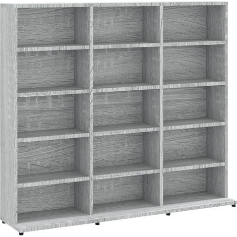 Mobile porta CD multifunzionale per soggiorno/ufficio 100 x 23 x 89,5 cm legno composito grigio 020048171