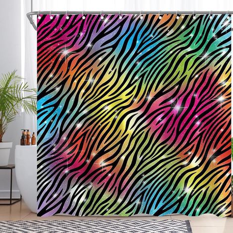 Tenda Doccia Impermeabile 183x183 cm 12 Ganci Colore Variegato (1/5)