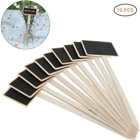 10 Pcs Mini Tableau En Bois Tableau Noir Signes Fleurs Et Plantes De Jardin Tags Décorations De Jardin-Ywey (1/4)