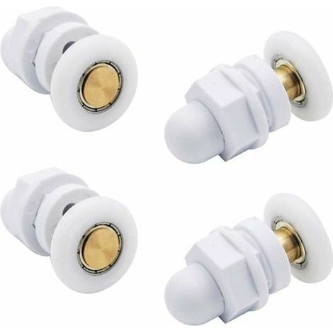 Roulettes De Douche Roue Pour Porte De Douche Roulettes Coulissantes Rouleaux De Porte De Douche En Laiton Cabine De Douche Roulette Porte Roue Poulies De Porte Accessoire Matériel Outil 4 Pcs (1/4)