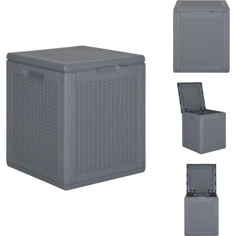 Boîte de rangement de jardin gris PP rotin 90 L - Boîte De Rangement Jardin - Coffre De Rangement Extérieur - Rangement Jardin - Meuble De Jardin - Résiste Aux Intempéries (1/5)