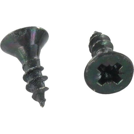 VBA Vis bois agglo Tête fraisée TF Pozi N°1 2.5X10 Filetage total Acier zingué noir-4000 pièces (1/3)