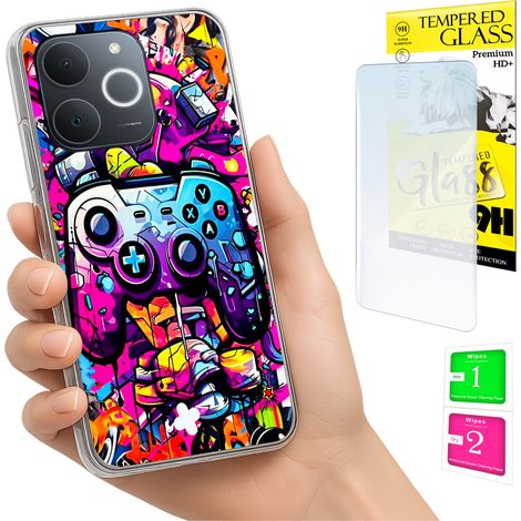 Coque pour Realme Note 70T avec protection photo, coque arrière et verre trempé 9H (1/5)
