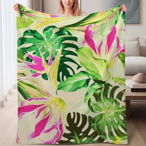 Couverture de lit en polaire, microfibre douce et confortable légères printemps-été, décoration de chambre à coucher, cadeau pour femmes et hommes, 6080 pouces (1/4)