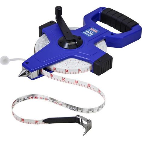 Faithfull Fibreglass Open Long Tape Measure – 30m / 100ft Length, 13mm Width