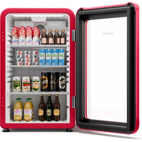 Klarstein Nevera para bebidas Audrey Evo  diseño retro  puerta de cristal  113 L  CEE C