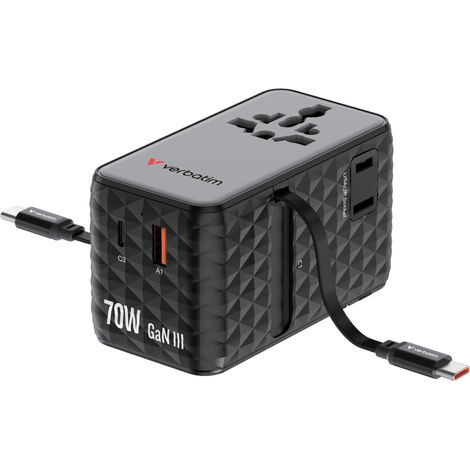 Reiseadapter Verbatim 70W kompakt einziehbar (1/4)