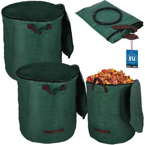 reno® garden basket for leaves and grass, round, collapsible, zippered, 272 L, set of 2 (1/5)