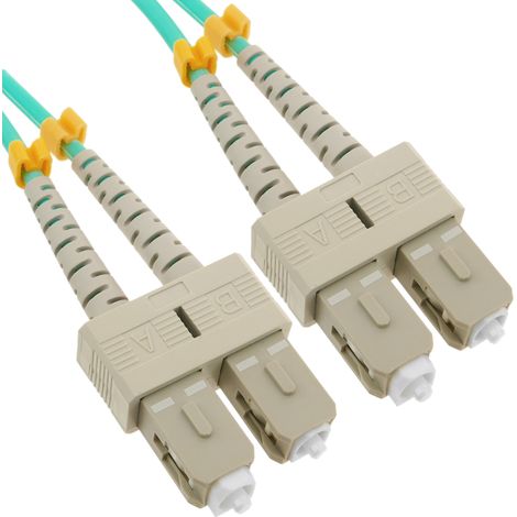 BeMatik - Câble à fibre optique OM3 SC à SC duplex multimode 50/125 20m (1/5)