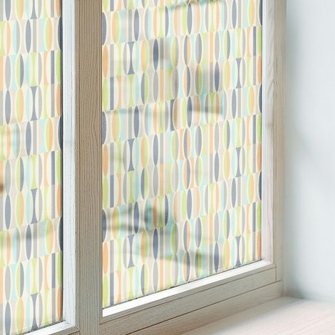 Fensterfolie 100x146 cm Dekorativ Folie für Badezimmer Schlafzimmer Milchglas Selbstklebend Sichtschutz Fenster Dekorfolie Blickdicht PVC Ovale Muster
