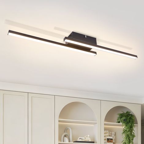 ZMH LED Plafonnier Noir Linéaire Design 12W 4000K Blanc Naturel Luminaire Couloir pour Entrée Bureau (1/5)