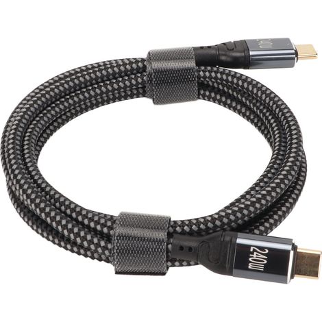 Câble USB C Mâle à Mâle PD 240W, USB 2.0 480 Mbps, Double Extrémité, 1,5 m pour Charge Rapide et Transfert de Données (1/5)
