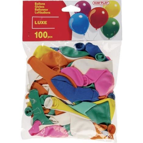 KIMPLAY 100 ballons à gonfler assortis - Multicolore