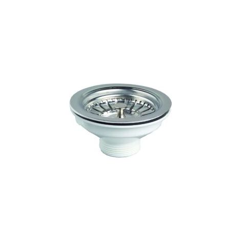 Bonde à panier pour évier simple (Product size : 114MM mm), blanc- Crezuo (1/4)