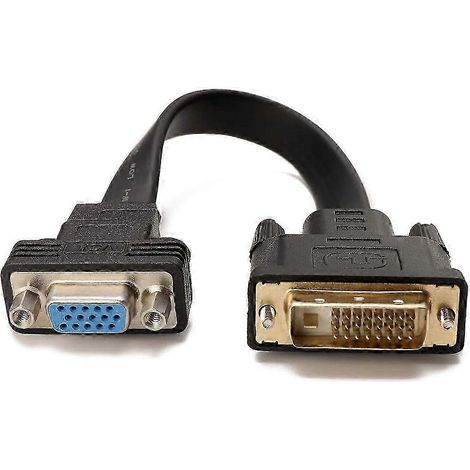 Câble vidéo plat DVI-D Dual Link 24+1 mâle vers VGA femelle, noir SZRH (1/5)