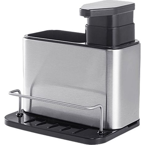 Organisateur de vaisselle 3 en 1 multifonctionnel noir, support de rangement amovible pour ustensiles de cuisine (1/5)